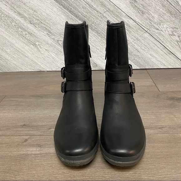 UGG | Simmens Waterproof Leather Moto Boots 7.5 - Picture 4 of 13
